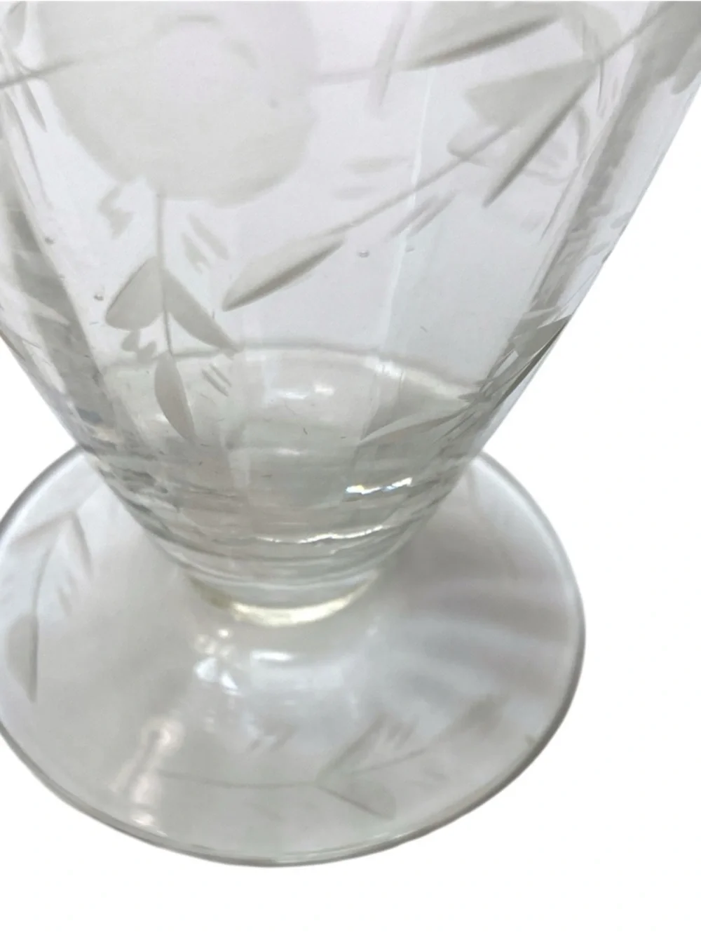 6 Rock Sharpe 2011-27 Cut Crystal Iced Tea‎ Glasses Floral Vintage Tall Tumblers